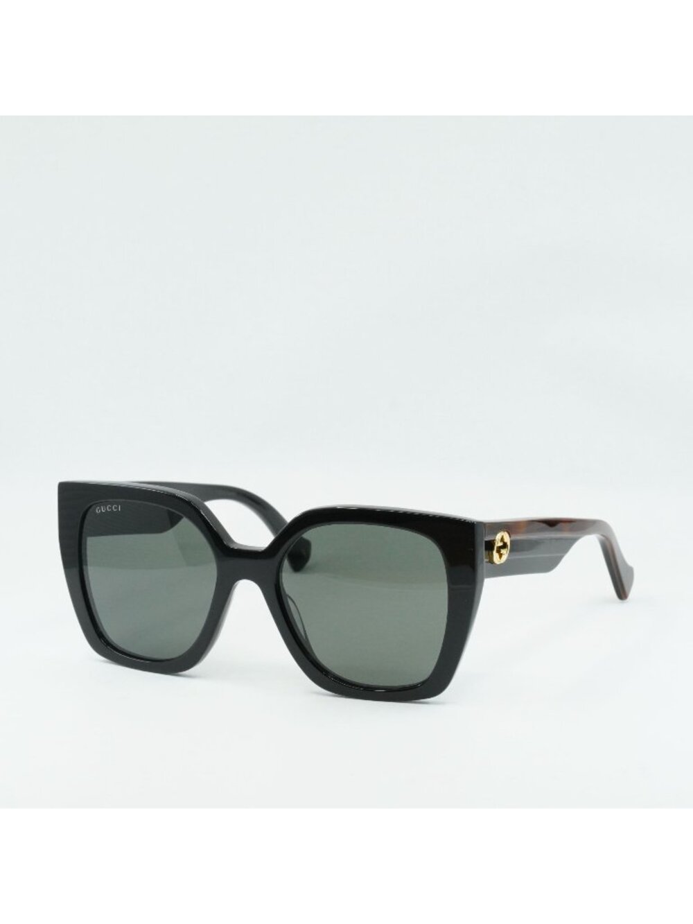 Gucci GG1300S 001 Sunglasses Black / Havana Square Frame, Grey Lenses